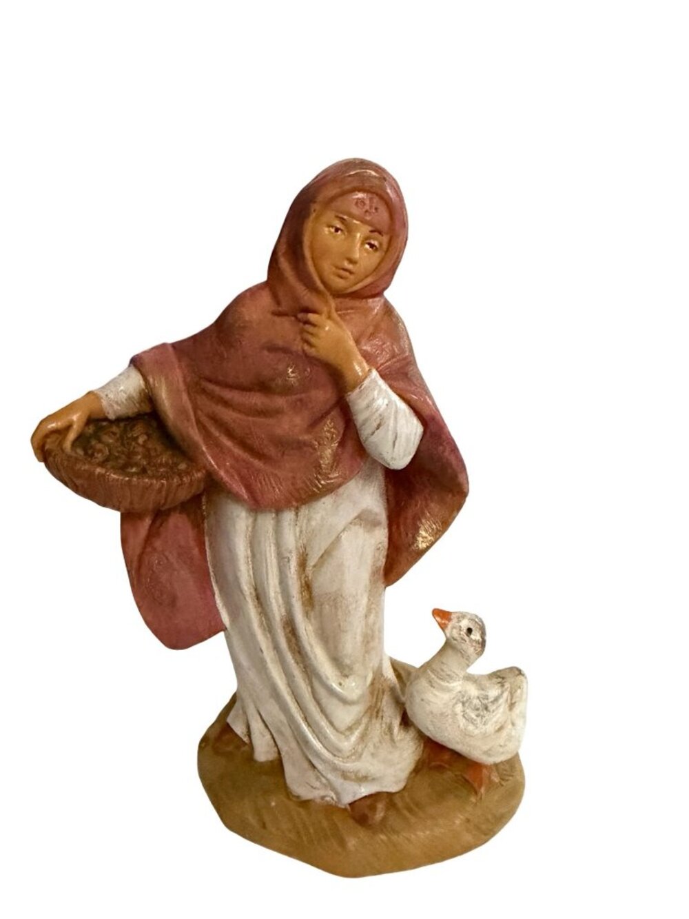 Vintage Fontanini Deborah Goose Girl 5 Inch Nativity Figurine #110 Italy Story B